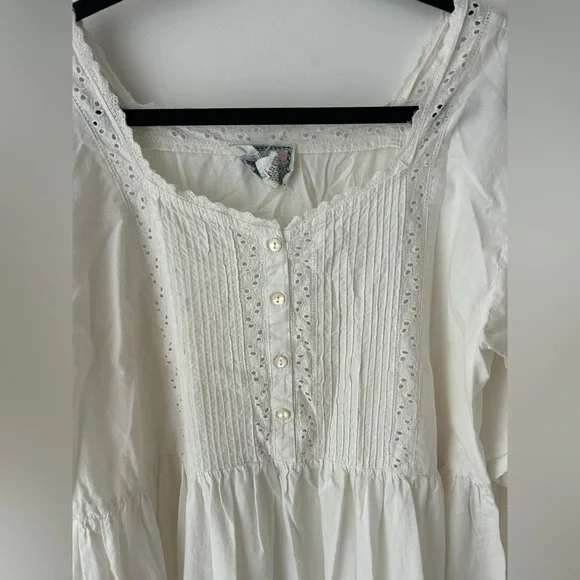 Vintage Cornell trading boho white prairie dress - Picture 3 of 13
